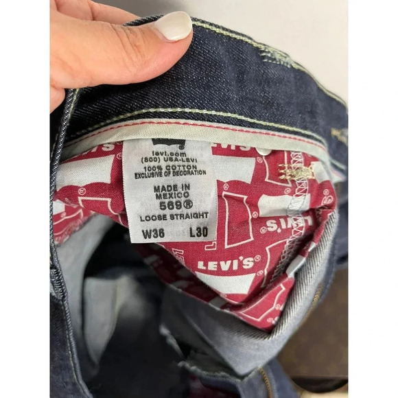 Levis 569 Mens Loose Straight Fit Casual Jeans Blue W36/L30 - Picture 6 of 6